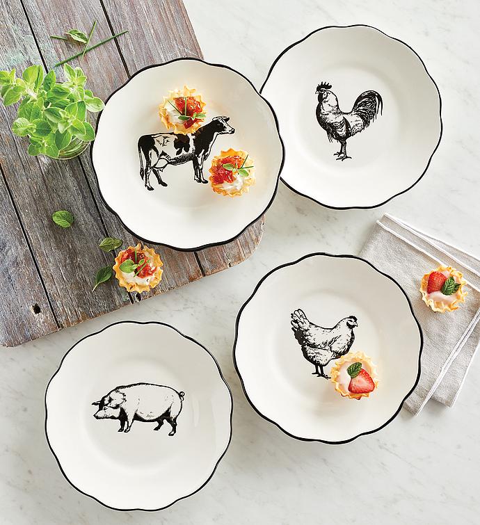 Farm Style Appetizer Plates Set